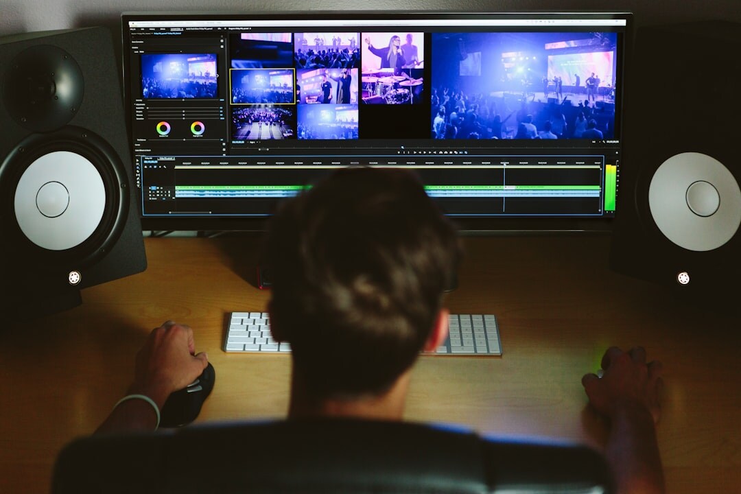 Video sequence timeline with clips arranged in editing software